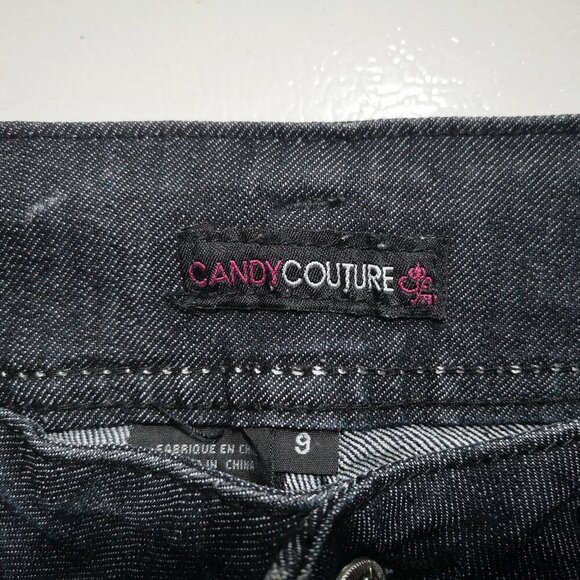 Candy Couture Ladies Size 9 Dark Wash Straight Legs Blue Jeans - Picture 3 of 14